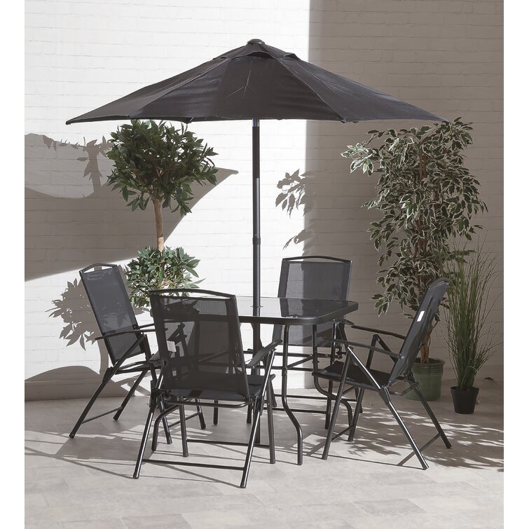 Winston Porter Kroll 4 Person Rectangular Outdoor Dining Set